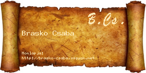 Brasko Csaba névjegykártya